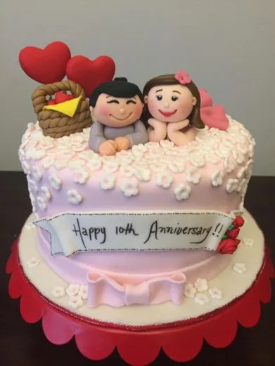 Heart Anniversary Cake