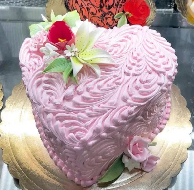 Pink Heart Cake