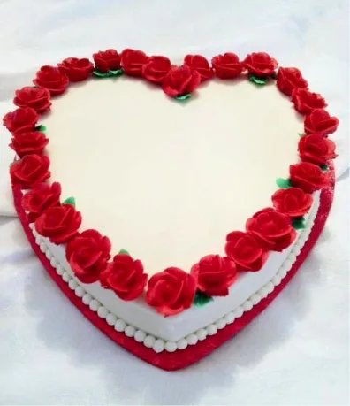 Heart Valentines  Cake