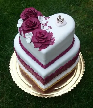 2 tier Heart  Cake