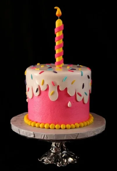 Pink rose Birthday Cake