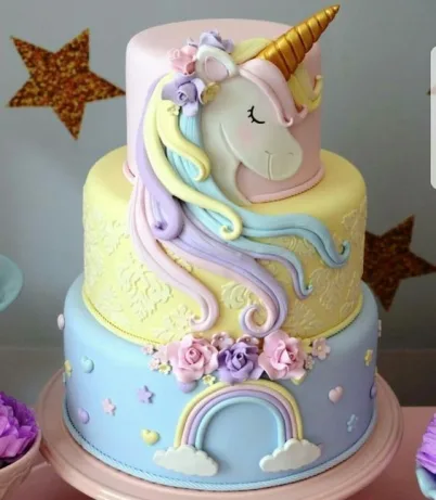 3 tier Unicorn Cake
