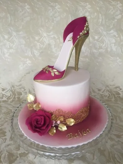 Red & White Shoe Cake