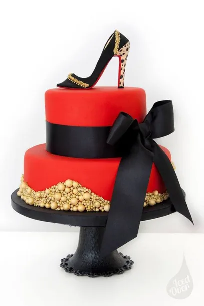 Red tier Shoe Cake