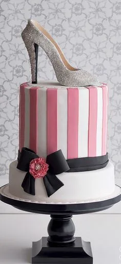Pink and white Shoe Cake