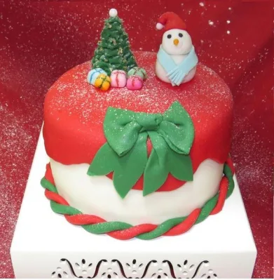 Red & white Santa Cake