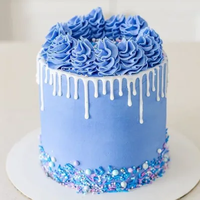 Blue  Drip Cake