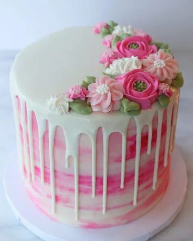 Flowers Drip Cake